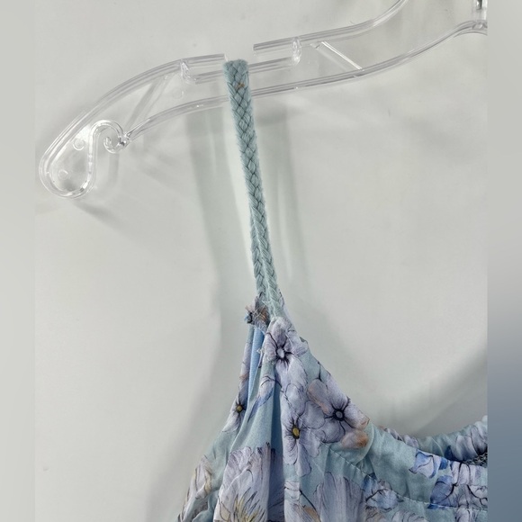 Elena Baldi blue Silk Blend Floral Tiered Maxi Dress medium new with tags - Picture 9 of 13